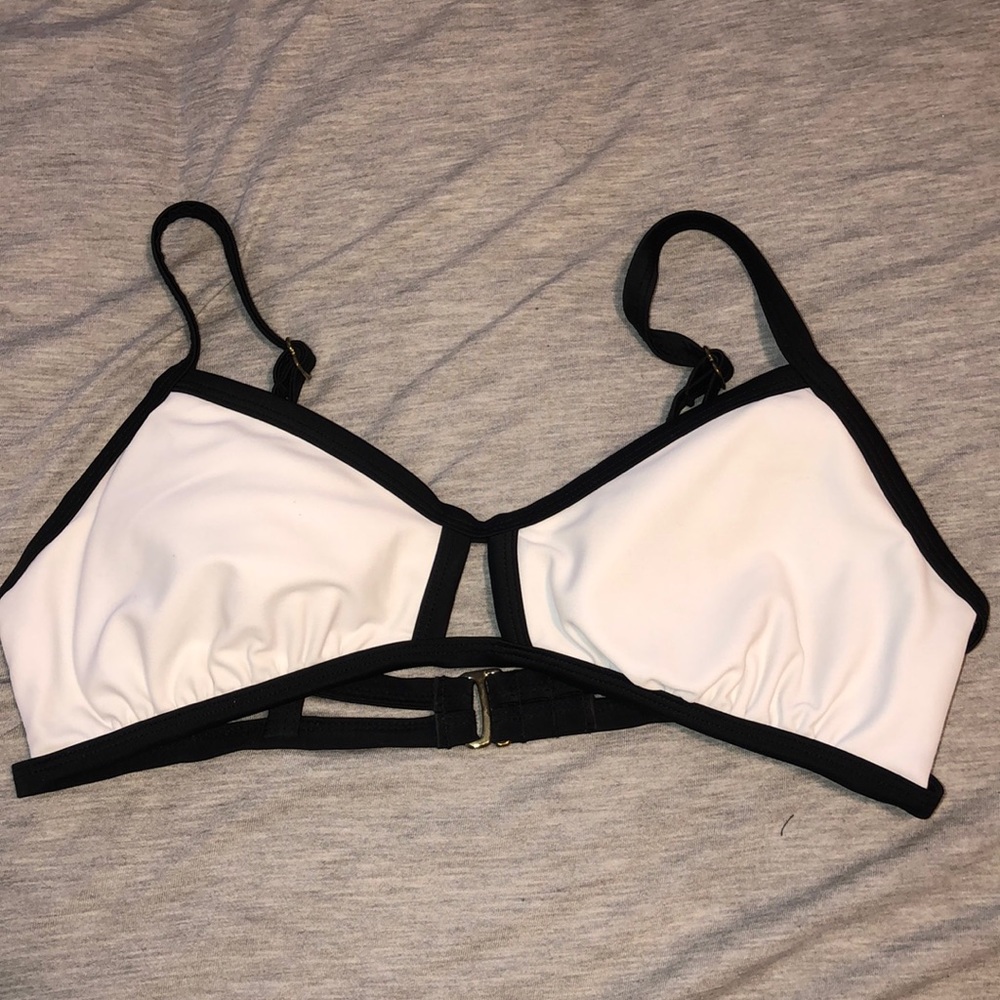 black and white bikini top